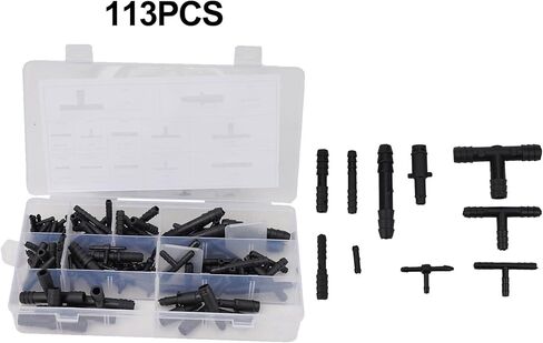113-Piece Nylon Vacuum Connector Assortment Kit with Tee Fittings for Automotive Hose Lines, Car Repair and Maintenance in Saudi Arabia