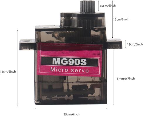 DIANN 6pcs MG90S Micro Servo 360° Servo Motor 9G Geared Micro Servo Motor for RC Robot Arm Walking Helicopter Airplane Car Boat Control with Cable M-F in Kuwait