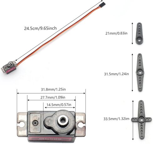 DIANN 6pcs MG90S Micro Servo 360° Servo Motor 9G Geared Micro Servo Motor for RC Robot Arm Walking Helicopter Airplane Car Boat Control with Cable M-F in Kuwait