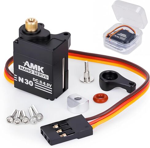 AMK SCX30 Nano Servo, Metal Gear Micro RC Steering Servo with CNC Aluminum Case & Servo Saver, High Torque Mini Servo for 1/30 RC Crawler Upgrade Parts in Kuwait
