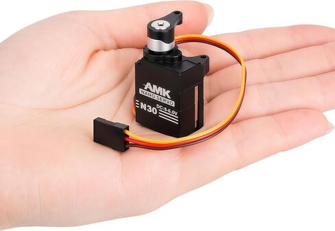AMK SCX30 Nano Servo, Metal Gear Micro RC Steering Servo with CNC Aluminum Case & Servo Saver, High Torque Mini Servo for 1/30 RC Crawler Upgrade Parts in Kuwait