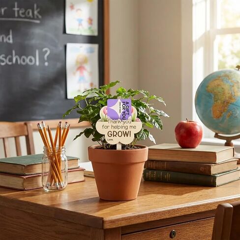 HYPERI 2 Pcs Teacher Gift Card Holder, Teacher Appreciation Gift Card Holder, Thank You for Helping Me Grow Plant Sign, Appreciation Week, Thank You Gifts for Teachers in Saudi Arabia