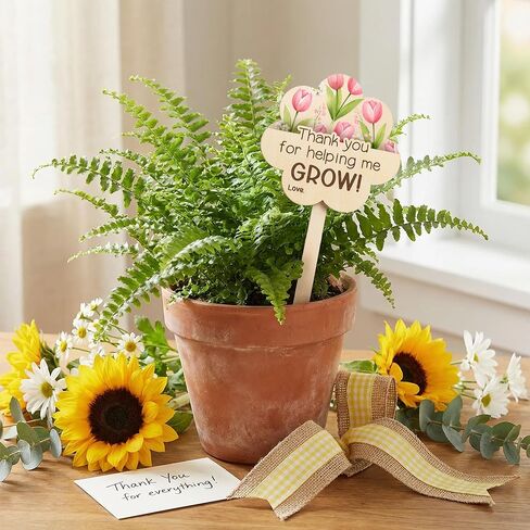 HYPERI 2 Pcs Teacher Gift Card Holder, Teacher Appreciation Gift Card Holder, Thank You for Helping Me Grow Plant Sign, Appreciation Week, Thank You Gifts for Teachers in Saudi Arabia
