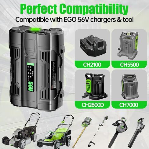 ترقية 56 فولت 5.0 أمبير BA2800T بطارية بديلة لـ EGO Power + 56V BA2800 BA4200T BA5600T BA4200 متوافقة مع أدوات EGO All Power 56V ST1502LB CS1604 LB4800 LB6504 LB5804 HT2400 وحامل البطارية in Saudi Arabia