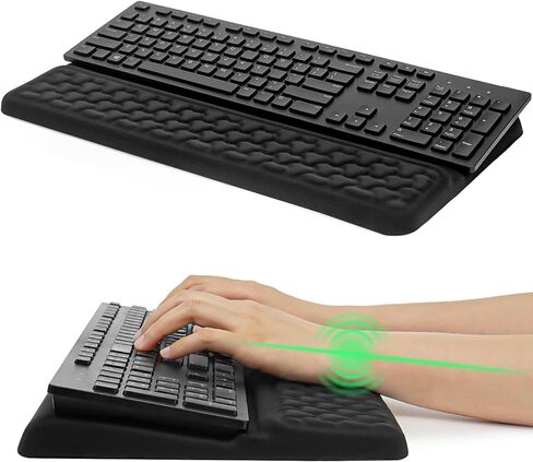 Cirhy 2-in-1 Keyboard Stand and Wrist Rest, Ergonomic Adjustable Keyboard Riser with Memory Foam Cushion, Non-Slip Silicone Base, Wrist Support for Typing, Gaming, Office and Study in Saudi Arabia