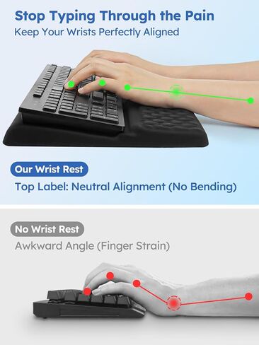 Cirhy 2-in-1 Keyboard Stand and Wrist Rest, Ergonomic Adjustable Keyboard Riser with Memory Foam Cushion, Non-Slip Silicone Base, Wrist Support for Typing, Gaming, Office and Study in Saudi Arabia