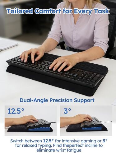 Cirhy 2-in-1 Keyboard Stand and Wrist Rest, Ergonomic Adjustable Keyboard Riser with Memory Foam Cushion, Non-Slip Silicone Base, Wrist Support for Typing, Gaming, Office and Study in Saudi Arabia
