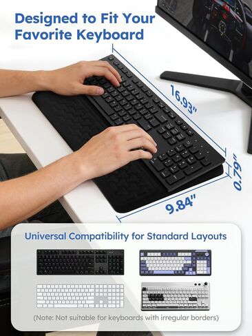 Cirhy 2-in-1 Keyboard Stand and Wrist Rest, Ergonomic Adjustable Keyboard Riser with Memory Foam Cushion, Non-Slip Silicone Base, Wrist Support for Typing, Gaming, Office and Study in Saudi Arabia