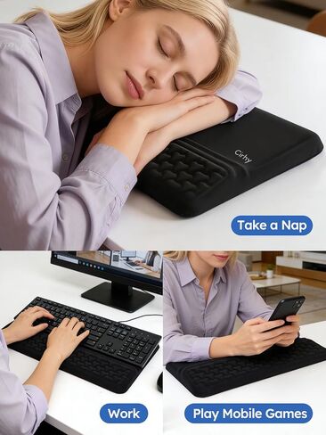 Cirhy 2-in-1 Keyboard Stand and Wrist Rest, Ergonomic Adjustable Keyboard Riser with Memory Foam Cushion, Non-Slip Silicone Base, Wrist Support for Typing, Gaming, Office and Study in Saudi Arabia