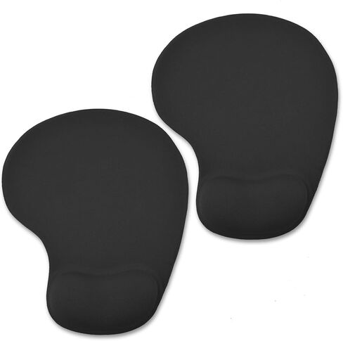 Mouse Pad with Wrist Support, 2-Pack Ergonomic Mousepad with Wrist Rest, Gaming Mouse Pad with Non-Slip PU Base, Relieve Pain Relief, for Home Office Computer Laptop, Black in Saudi Arabia