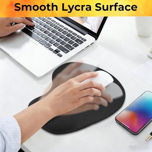 Mouse Pad with Wrist Support, 2-Pack Ergonomic Mousepad with Wrist Rest, Gaming Mouse Pad with Non-Slip PU Base, Relieve Pain Relief, for Home Office Computer Laptop, Black in Saudi Arabia