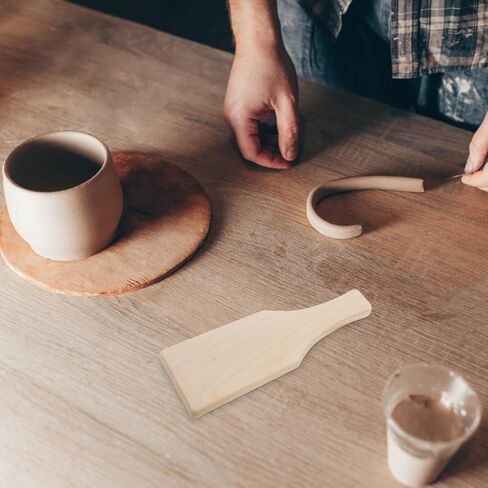 5PCS Clay Paddle Wooden Mud Sculpture Flat Board Pad Wooden Clay Sculpting Carving Dough Modeling Tools Ceramic Tools for DIY Craft Smoothing in Kuwait