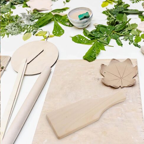 5PCS Clay Paddle Wooden Mud Sculpture Flat Board Pad Wooden Clay Sculpting Carving Dough Modeling Tools Ceramic Tools for DIY Craft Smoothing in Kuwait