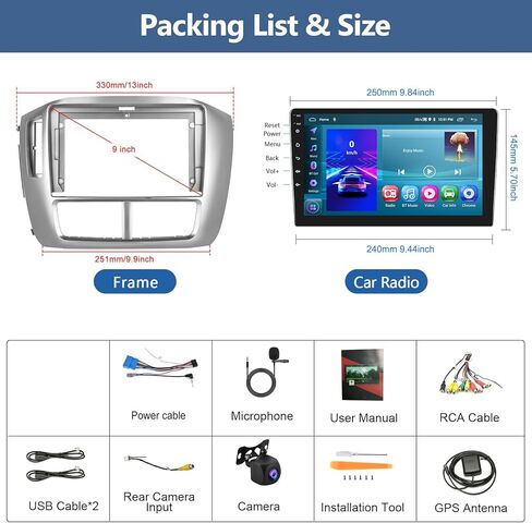 ستيريو سيارة 4G 64G لهوندا بايلوت 2006 2007 2008 راديو مع شاشة لمس 9 بوصة 1280*720P IPS/CarPlay لاسلكي/Android Auto/راديو AI/AI Voice/WiFi/BT 5.0/DSP 32EQ/RDS FM // GPS/MirrorLink/كاميرا احتياطية in Saudi Arabia