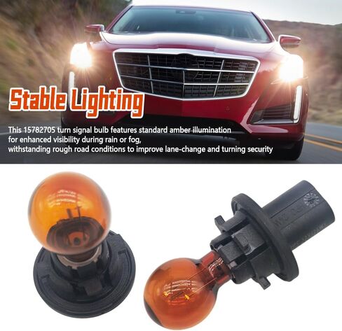 Amber Turn Signal Light Bulb Fit for Cadillac CTS Buick Enclave GMC Acadia Saturn Outlook 2007-2015, Replace 15782705 PH24WY 12V 24W 2pcs in Saudi Arabia