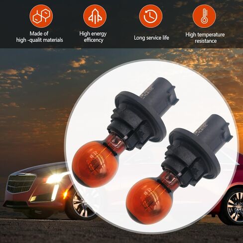 Amber Turn Signal Light Bulb Fit for Cadillac CTS Buick Enclave GMC Acadia Saturn Outlook 2007-2015, Replace 15782705 PH24WY 12V 24W 2pcs in Saudi Arabia