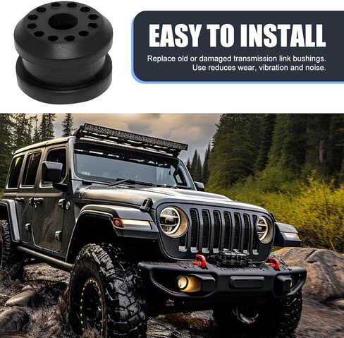 MLY 2PCS Car Transfer Shifter Linkage Bushing Kit, Shifter Linkage Control Lever Bushing Grommet with E-Clips, Fit for Dodge Ram 1500/2500/3500, Replacement OEM#68078974AA/68078975AA (Black) in Kuwait