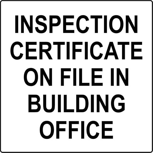 Leetprints Laminated Vinyl Decal for Inspection Certificate On File in Building Office - Label Stickers, Multiple Sizes, Customizable Stickers in Saudi Arabia