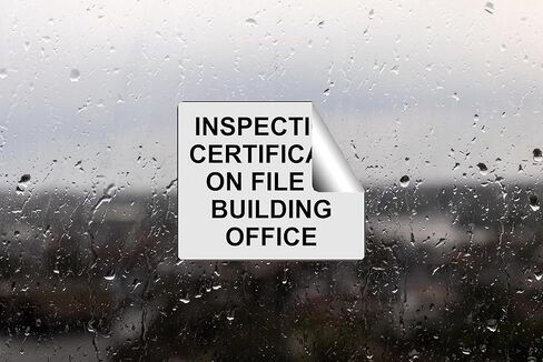 Leetprints Laminated Vinyl Decal for Inspection Certificate On File in Building Office - Label Stickers, Multiple Sizes, Customizable Stickers in Saudi Arabia