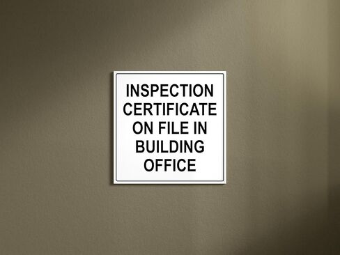 Leetprints Laminated Vinyl Decal for Inspection Certificate On File in Building Office - Label Stickers, Multiple Sizes, Customizable Stickers in Saudi Arabia
