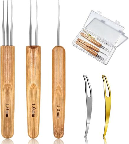 5Pcs 0.75mm Dreadlock Crochet Hooks for Hair, Interlocking Tool for Locs with Stainless Steel Needles, Durable Crochet Needles for Braid Craft & Dread Maintenance in Saudi Arabia