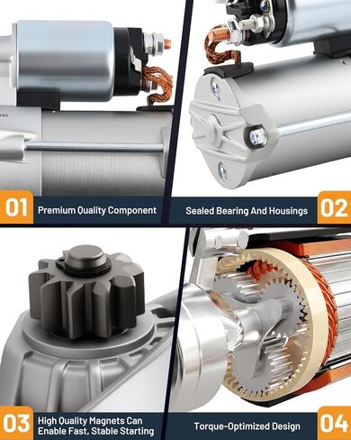 محرك Starter 6692N مناسب لـ Ford Explorer 11-19، Edge 07-18، Flex 09-19، Taurus، لـ Lincoln MKZ MKX MKS MKT، لـ Mercury Sable 3.5L 3.7L مشغلات محرك بديلة للسيارات 8G1Z-11002-A in Kuwait