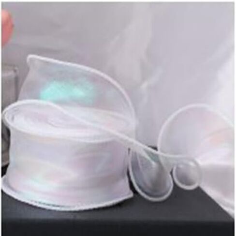 Chiffon Ribbon Organza Satin Ribbons for Gift Wrapping Decoration Wedding Bouquets Wreath Sewing Supplies,Beige in Kuwait