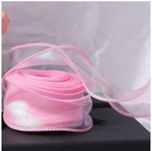 Chiffon Ribbon Organza Satin Ribbons for Gift Wrapping Decoration Wedding Bouquets Wreath Sewing Supplies,Beige in Kuwait