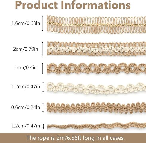 6 Pcs Jute Ribbon,18 Meters Thin Burlap Ribbon, Rustic Ribbons for DIY Sewing, Rustics Wedding Decorations, Gift Wrapping & Party Supplies in Kuwait