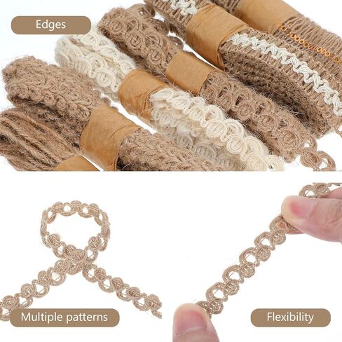 6 Pcs Jute Ribbon,18 Meters Thin Burlap Ribbon, Rustic Ribbons for DIY Sewing, Rustics Wedding Decorations, Gift Wrapping & Party Supplies in Kuwait