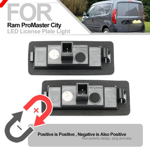 Led License Plate Light for 2015-2022 Ram ProMaster City Passenger Van Models Super Bright 6500K Xenon White Error Free Led Rear Tag Number Plate Lamps OEM 68263890AA 95509600 in Kuwait