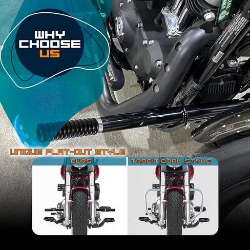 Flat-Out Crash Bar Engine Guard Highway Bar for Harley Davidson Sportster Iron 883 XL883N 09-22;1200 Custom XL1200C 04-22;Roadster XL1200R 883 '04-08; Superlow XL1200T 14-22 (Gloss Black) in Saudi Arabia