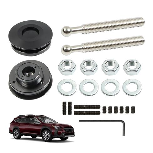 2 Packs 2.44" Quick Release Hood Latch Fit for Car Truck Racing, Universal Aluminum Alloy Push Button Quick Latch Hood, Black Security Locking Clip Fasteners in Saudi Arabia