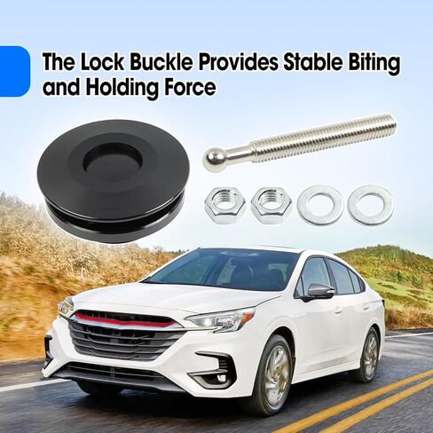 2 Packs 2.44" Quick Release Hood Latch Fit for Car Truck Racing, Universal Aluminum Alloy Push Button Quick Latch Hood, Black Security Locking Clip Fasteners in Saudi Arabia