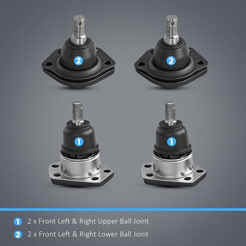 4pc Front Upper & Lower Ball Joint Kit Compatible with Chevy S10 Blazer, GMC Sonoma Jimmy 1984-2005 - Suspension Kit, 4WD Models ONLY in Kuwait