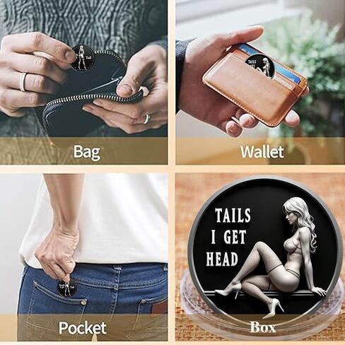 Funny Heads and Tails Coin, Double Sided Novelty Coins, Heads I Get Tail Coin for Couples, Tails I Get Head Challenge Decision Coin for Valentines (1PC) in Saudi Arabia