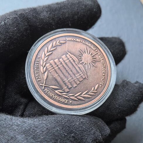 Amor Fati Challenge Coin 1.57" Zinc Alloy with Protective Case – Stoic Philosophy Pocket Token of Resilience & Perseverance, Motivational Gift for Daily EDC in Kuwait
