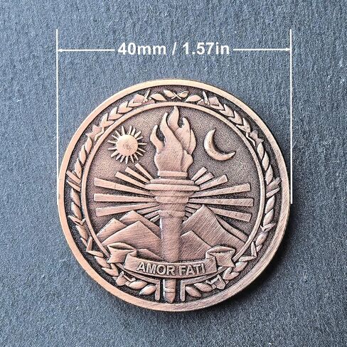 Amor Fati Challenge Coin 1.57" Zinc Alloy with Protective Case – Stoic Philosophy Pocket Token of Resilience & Perseverance, Motivational Gift for Daily EDC in Kuwait