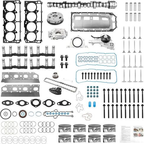 MDS 5.7 HEMI V8 Engine Camshaft Lifter Kit, 5.7L Hemi Overhaul Rebuild Kit With Timing Chain Kit, Oil Pump & Water Pump Set & Pistons Rings Set, Compatible with 2009 10 11 12 13 14 15 Dodge Ram 1500 in Kuwait