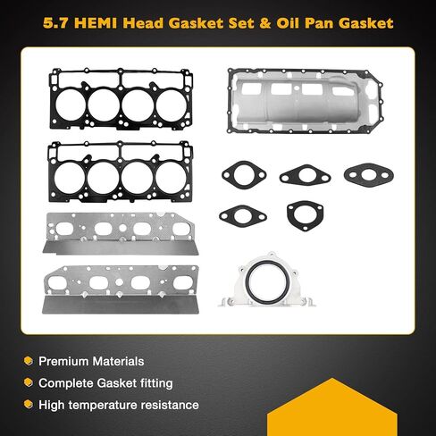 MDS 5.7 HEMI V8 Engine Camshaft Lifter Kit, 5.7L Hemi Overhaul Rebuild Kit With Timing Chain Kit, Oil Pump & Water Pump Set & Pistons Rings Set, Compatible with 2009 10 11 12 13 14 15 Dodge Ram 1500 in Kuwait