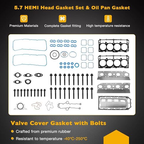 MDS 5.7 HEMI V8 Engine Camshaft Lifter Kit, 5.7L Hemi Overhaul Rebuild Kit With Timing Chain Kit, Oil Pump & Water Pump Set & Pistons Rings Set, Compatible with 2009 10 11 12 13 14 15 Dodge Ram 1500 in Kuwait