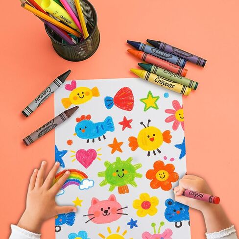 WOSWEL Super Washable Jumbo Crayons Bulk - 12 Packs With 8 Bright Colors, Non-Toxic Easy-Grip Fat Crayons for Toddlers Ages 1-3 2-4, Classroom Party Favor School Supplies in Kuwait