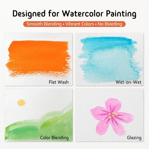 Lazydrop Watercolor Cards with Envelopes 60 Pack - 300gsm 100% Cotton Cold Pressed, 4x6 Inch Foldable Blank Watercolor Paper in Saudi Arabia