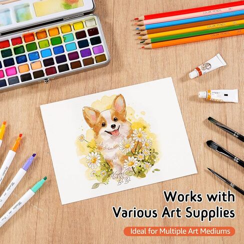 Lazydrop Watercolor Cards with Envelopes 60 Pack - 300gsm 100% Cotton Cold Pressed, 4x6 Inch Foldable Blank Watercolor Paper in Saudi Arabia