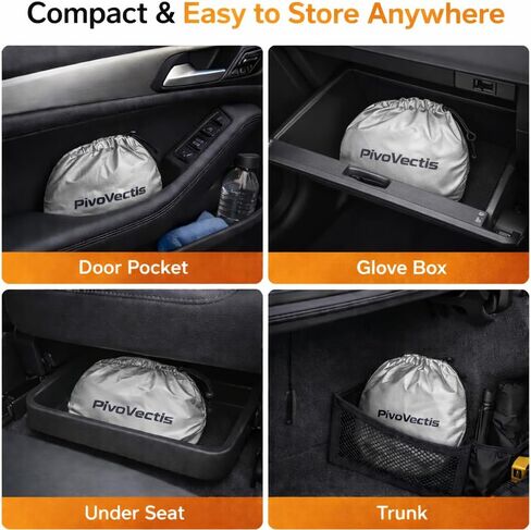 2-Piece Windshield Sun Shade (L: 31.1 * 27.95 inch), Upgraded 280T Reflective Foldable Car Sunshades, Protect Car from Sun Rays & Heat Damage, Keep Vehicle Cool, Fits Most Sedans, SUVs in Kuwait