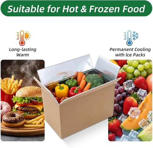 10 Pack .7×4.7×6.1 Inches Insulated Shipping Boxes Cold Shipping Boxes with Foil Liner Carton for Frozen Food, Meat, Seafood, Chocolate, Cosmetics, Reusable Mailing Moving Packing Containers in Kuwait