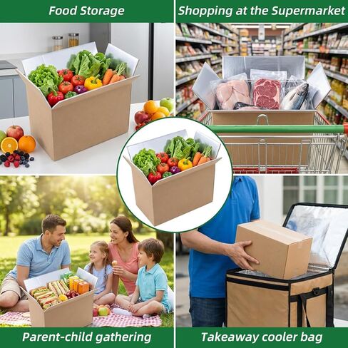10 Pack .7×4.7×6.1 Inches Insulated Shipping Boxes Cold Shipping Boxes with Foil Liner Carton for Frozen Food, Meat, Seafood, Chocolate, Cosmetics, Reusable Mailing Moving Packing Containers in Kuwait