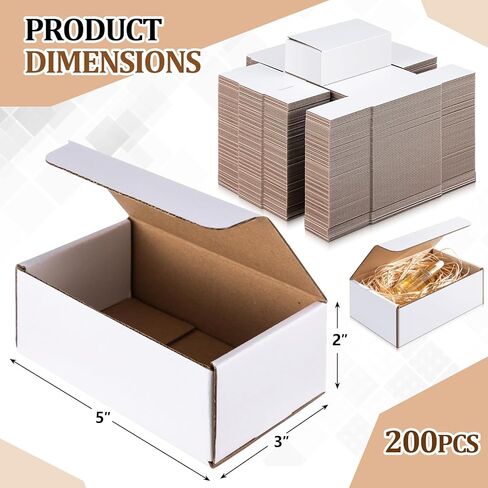 100 Pack Small Corrugated Shipping Boxes 5 x 3 x 2 Inches， Durable Easy Fold Mailer Boxes for Small Business Packaging, Moving, Mailing, Packing and Storage in Kuwait