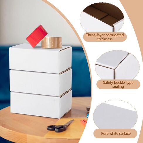100 Pack Small Corrugated Shipping Boxes 5 x 3 x 2 Inches， Durable Easy Fold Mailer Boxes for Small Business Packaging, Moving, Mailing, Packing and Storage in Kuwait