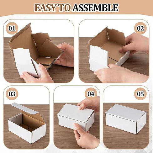 100 Pack Small Corrugated Shipping Boxes 5 x 3 x 2 Inches， Durable Easy Fold Mailer Boxes for Small Business Packaging, Moving, Mailing, Packing and Storage in Kuwait